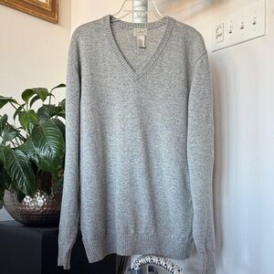 L.L. Bean Men’s Wool Blend V-Neck Sweater Sz XL Gray